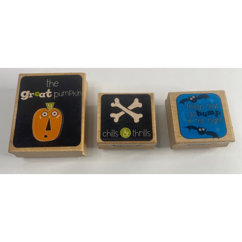 Studio G  Halloween Rubber Wooden Stamps Lot‎ Of 3 *New/ Never Used* MINT!